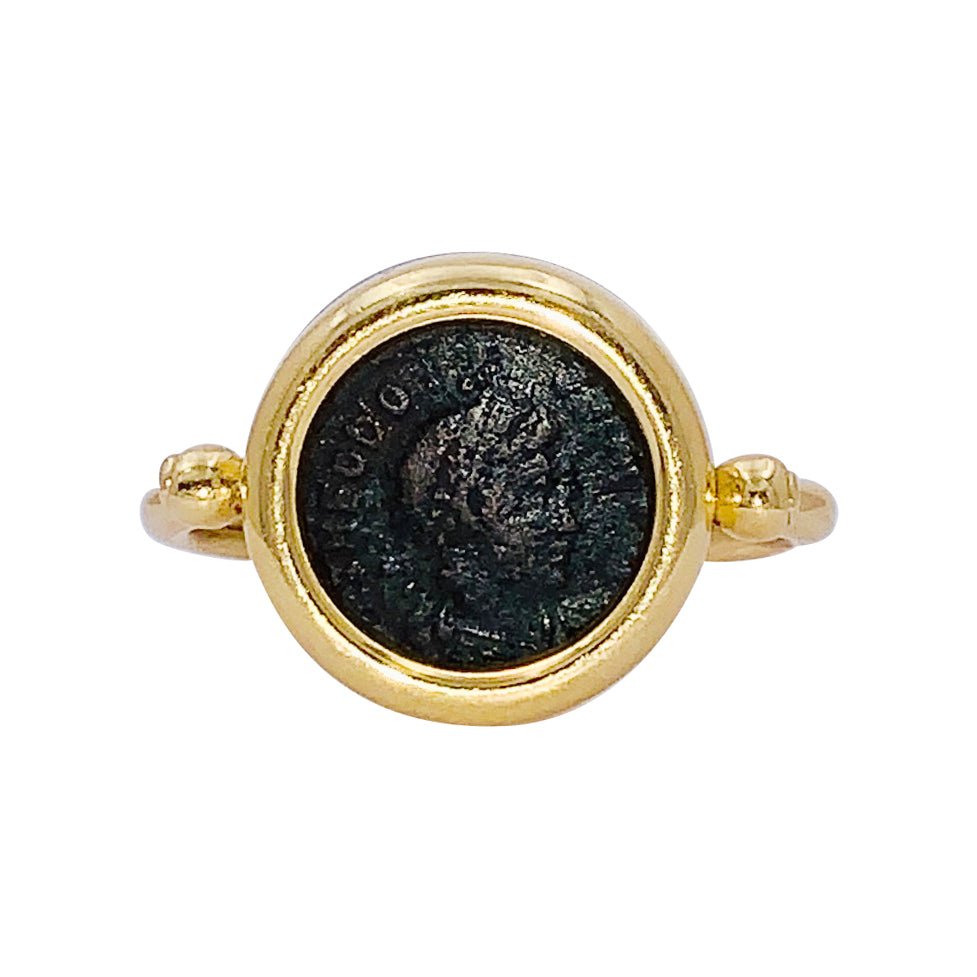 BULGARI Monete ring in yellow gold and antique coin