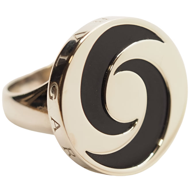 Bulgari Yin Yang ring in white gold and onyx – Castafiore