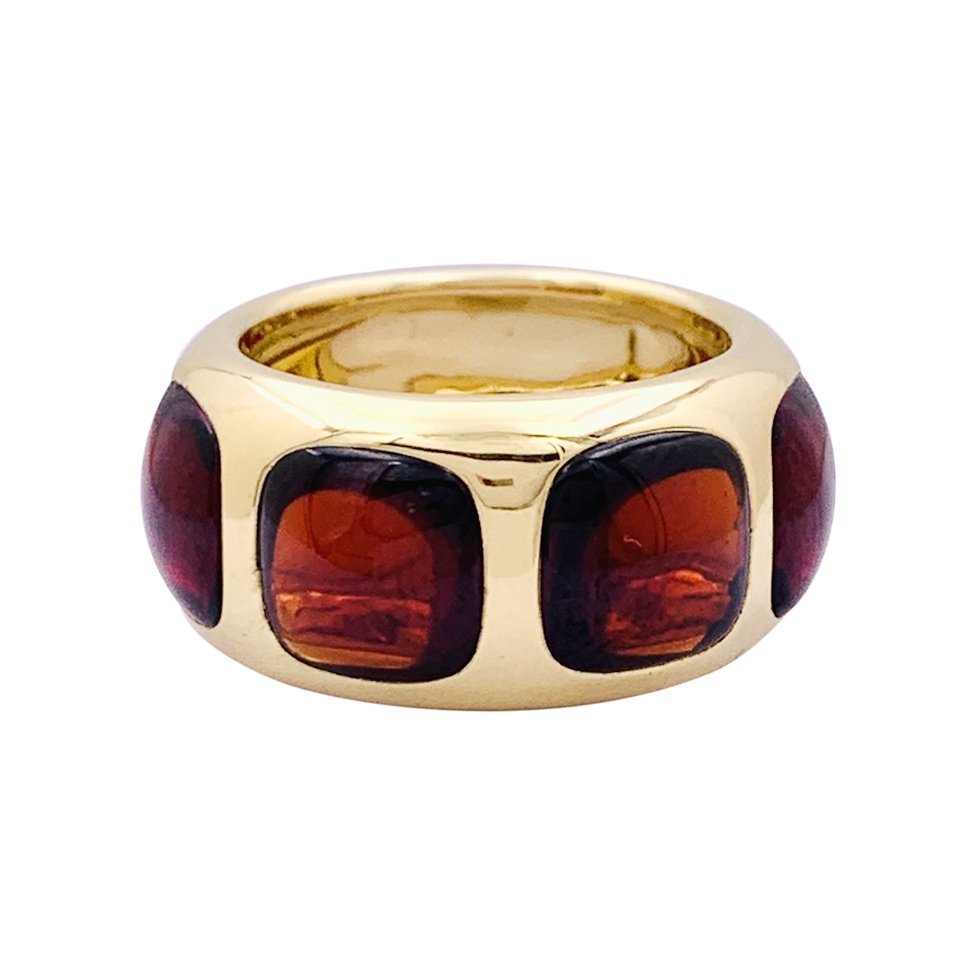Ring POMELLATO Bisanzio in yellow gold and garnets