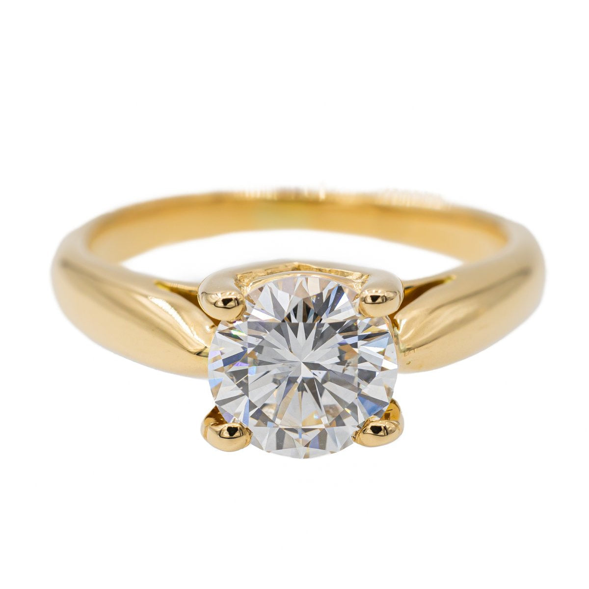 Solitaire ring in yellow gold and diamond – Castafiore
