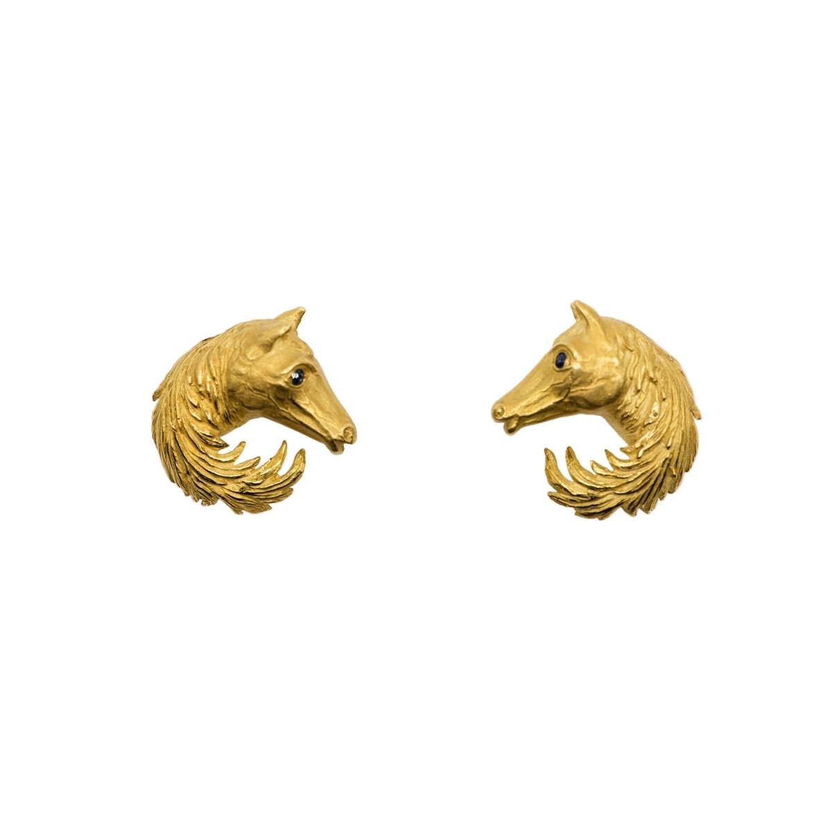 HERMÈS Horse Head earrings in yellow gold – Castafiore
