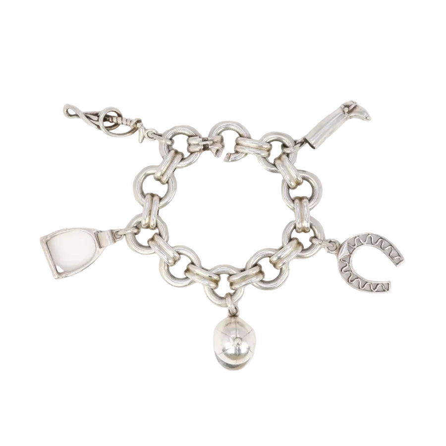 Gaétan de Percin (attributed to HERMES) Silver bracelet and horse