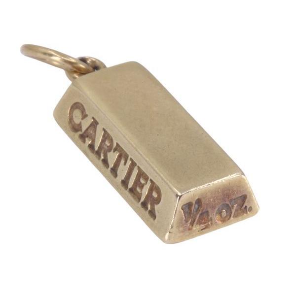 CARTIER yellow gold ingot pendant