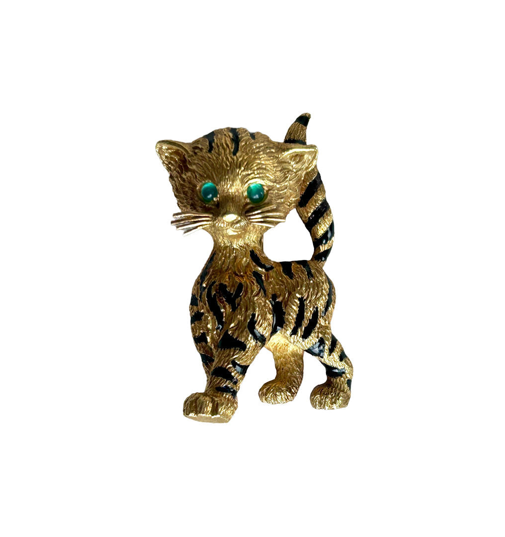 VAN CLEEF & ARPELS “Chaton Malin” pin brooch by GEORGES LENFANT in
