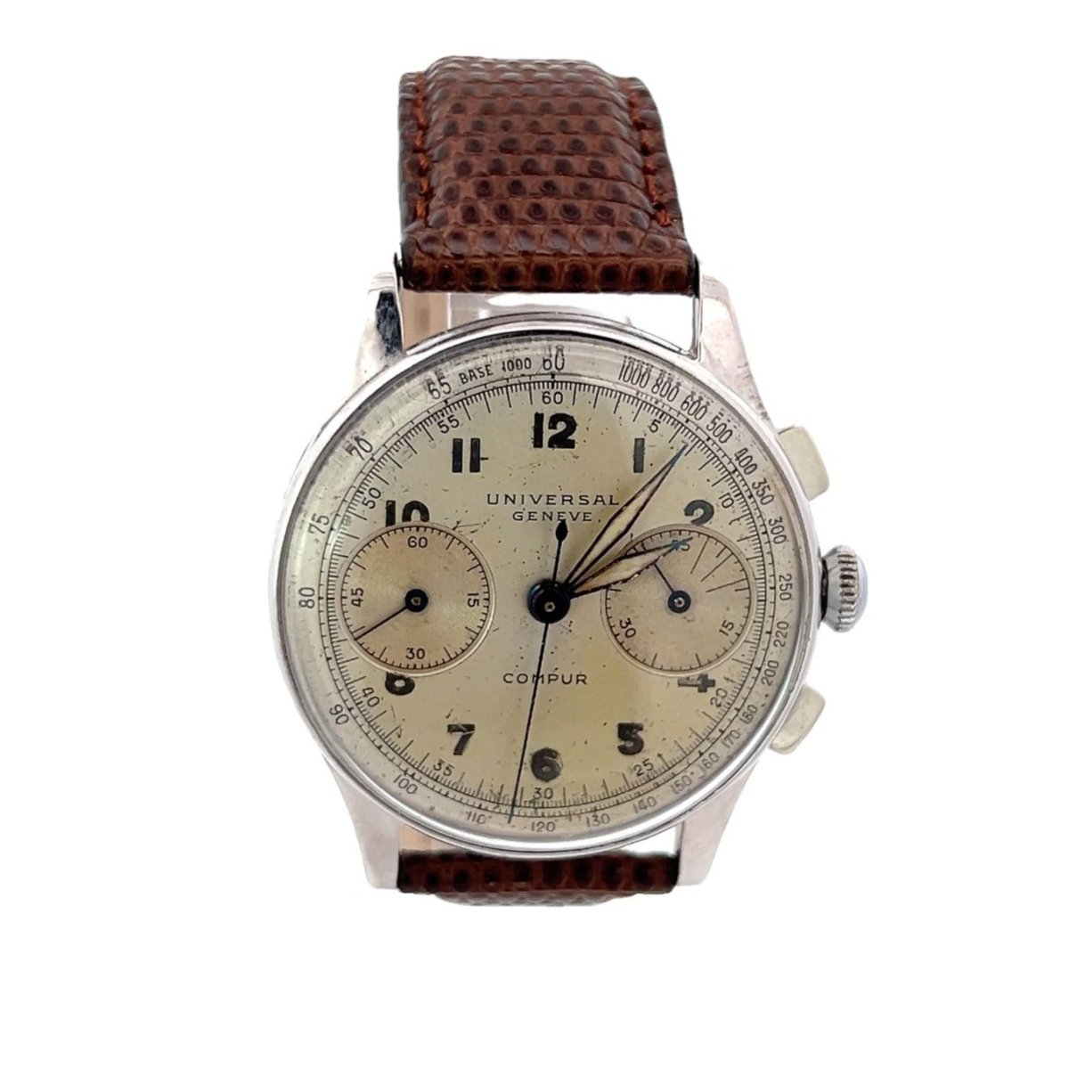 Montre Vintage Universal Genève - Or Blanc 14kt Années 60 - Pour Femme, Boîte Et Bracelet Or