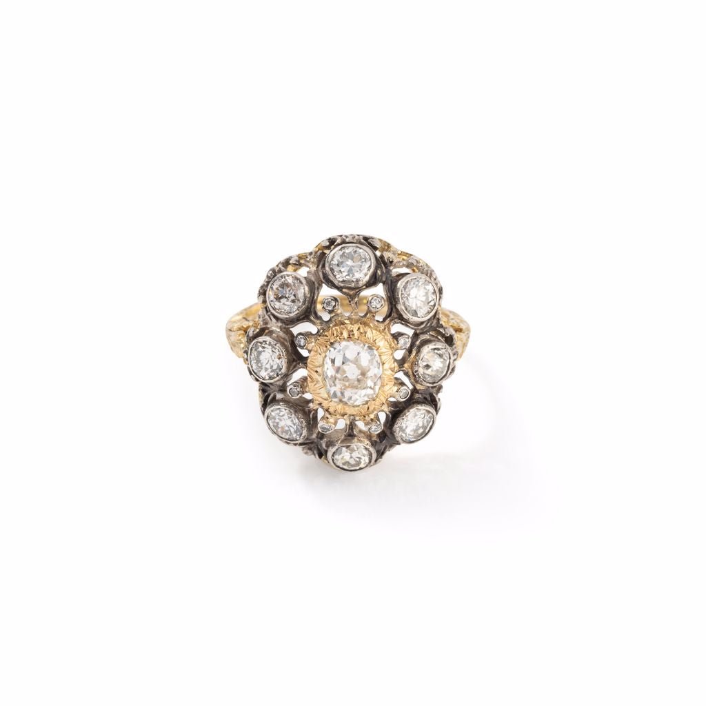 Mario BUCCELLATI ring, vintage, in yellow gold and silver – Castafiore