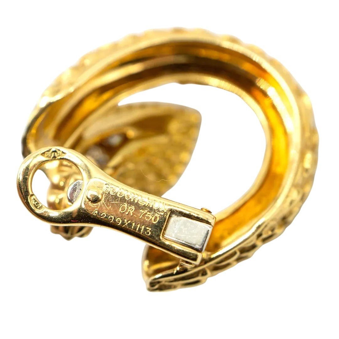 Boucles d’oreilles Clip BOUCHERON “Serpent Bohème” en or jaune et diamants - Castafiore
