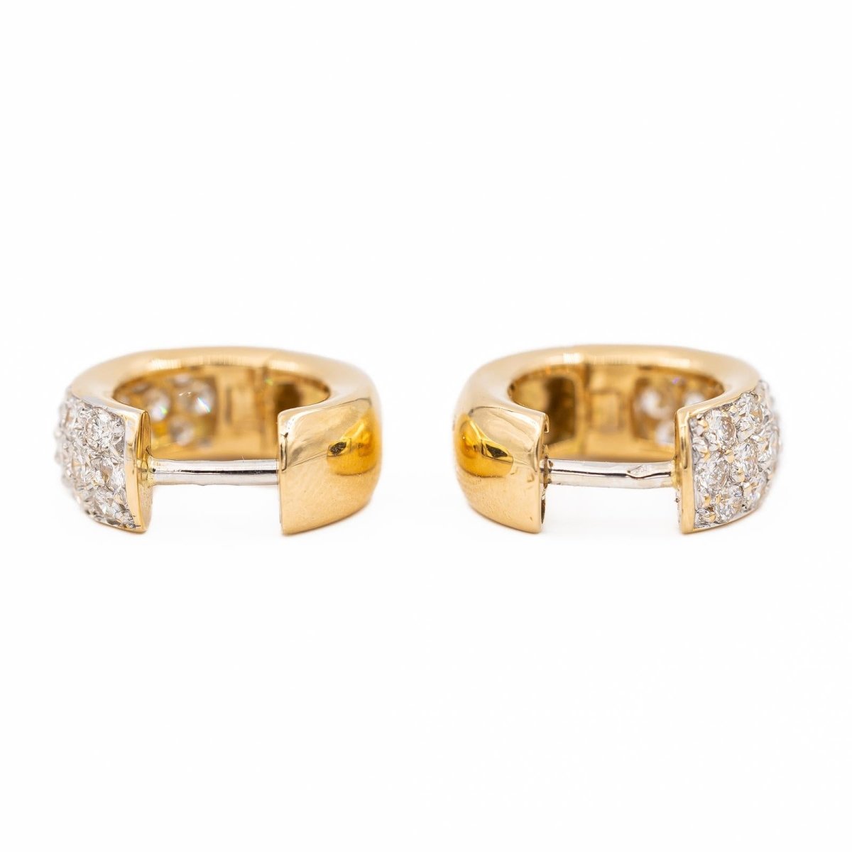 Boucles d'oreilles Créoles en or jaune et diamants - Castafiore