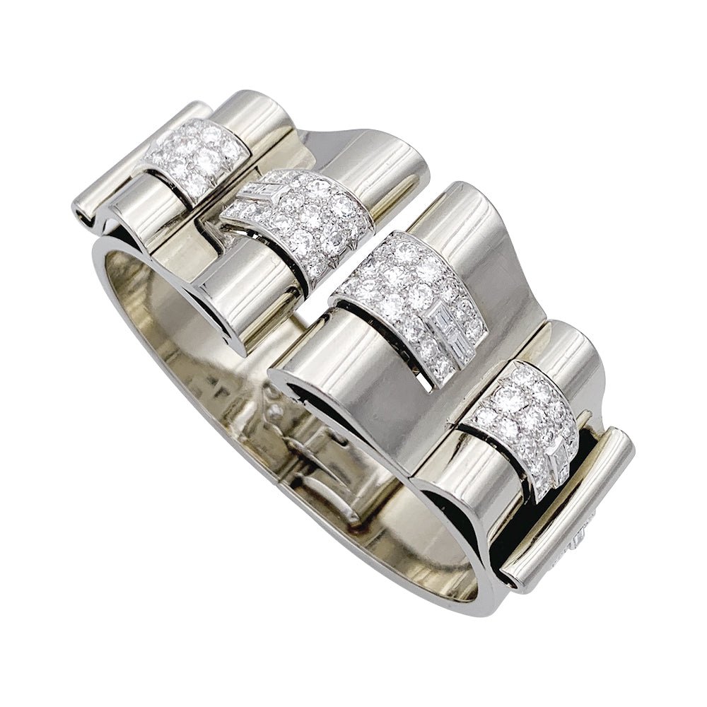 Bracelet BOIVIN Art déco, platine, or blanc et diamants - Castafiore