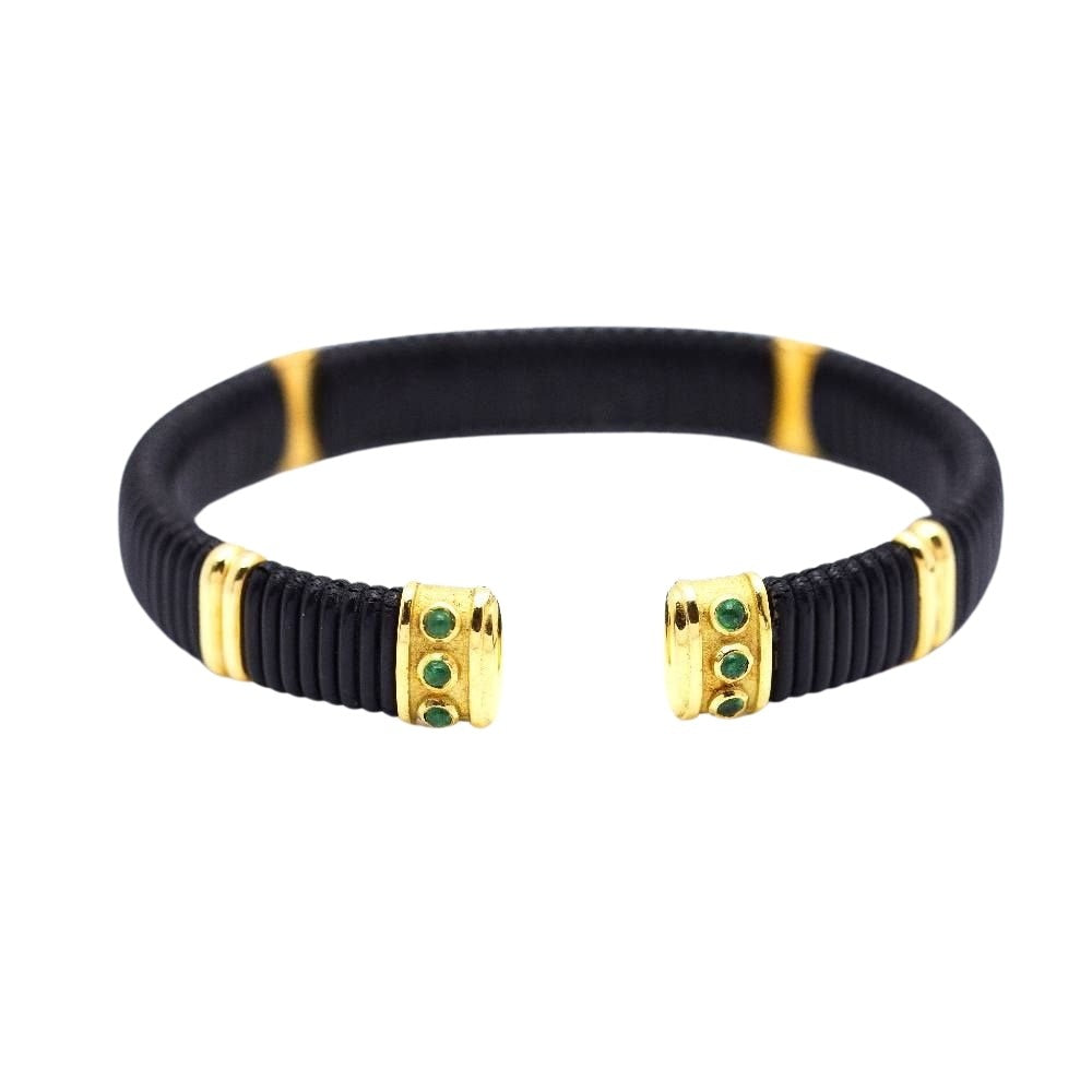 Bracelet en or jaune et émeraude - Castafiore