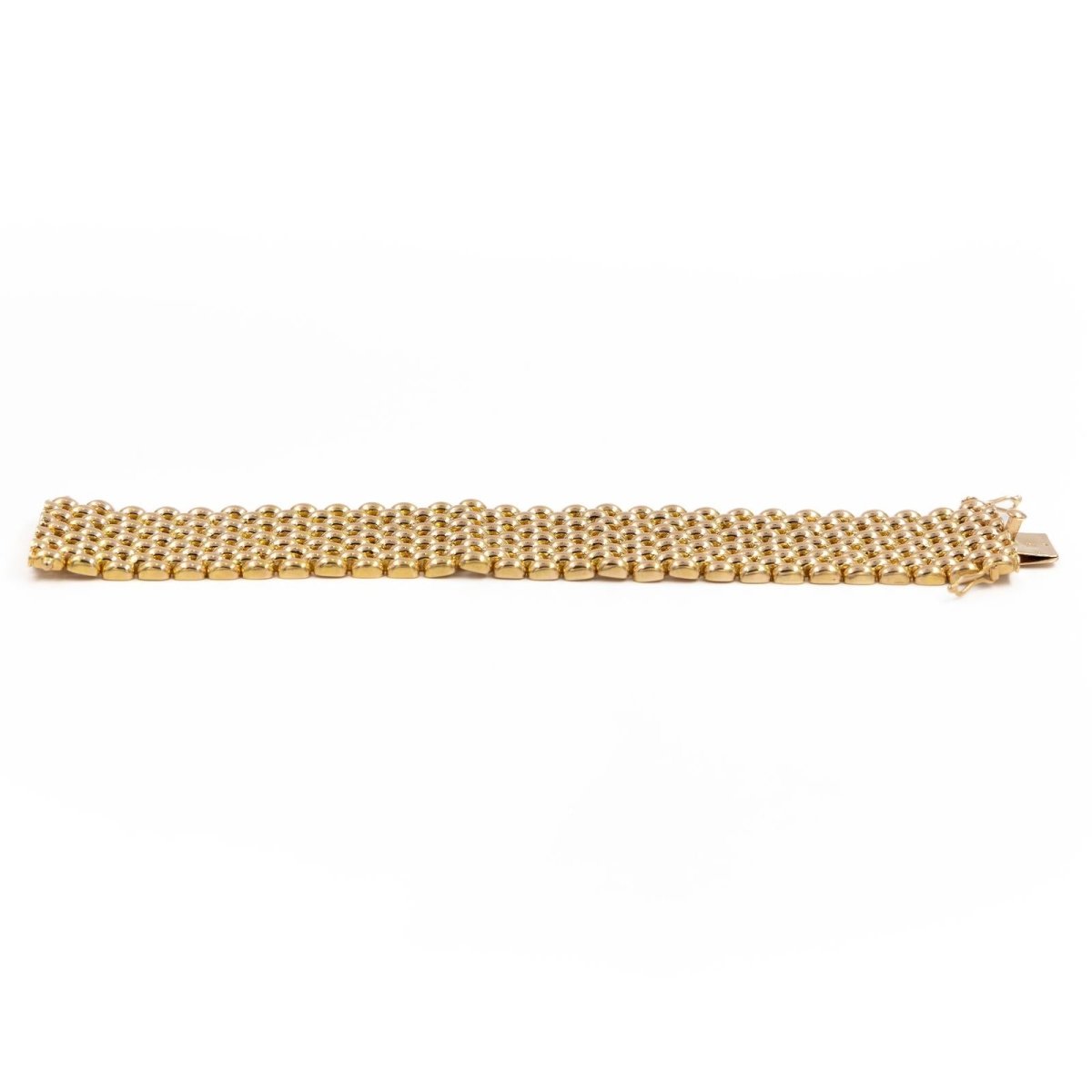 Bracelet Manchette maille grain de riz en or jaune - Castafiore
