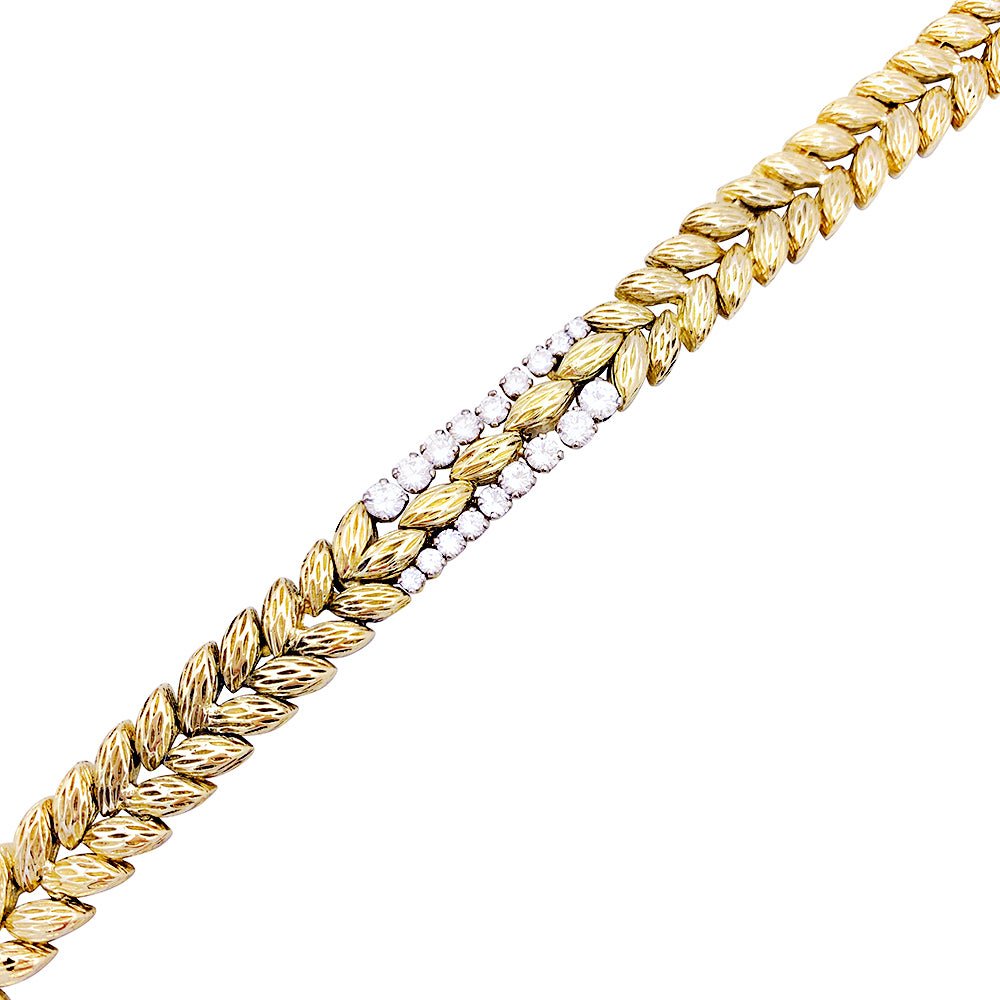 Bracelet Mauboussin vintage, or jaune et diamants. - Castafiore