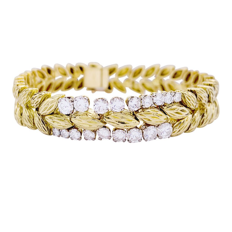 Bracelet Mauboussin vintage, or jaune et diamants. - Castafiore