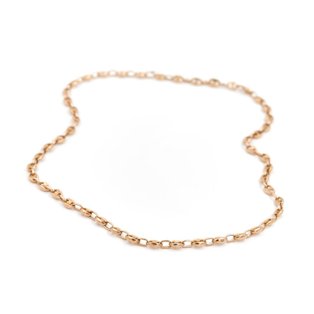 Coffee bean mesh chain necklace in yellow gold – Castafiore