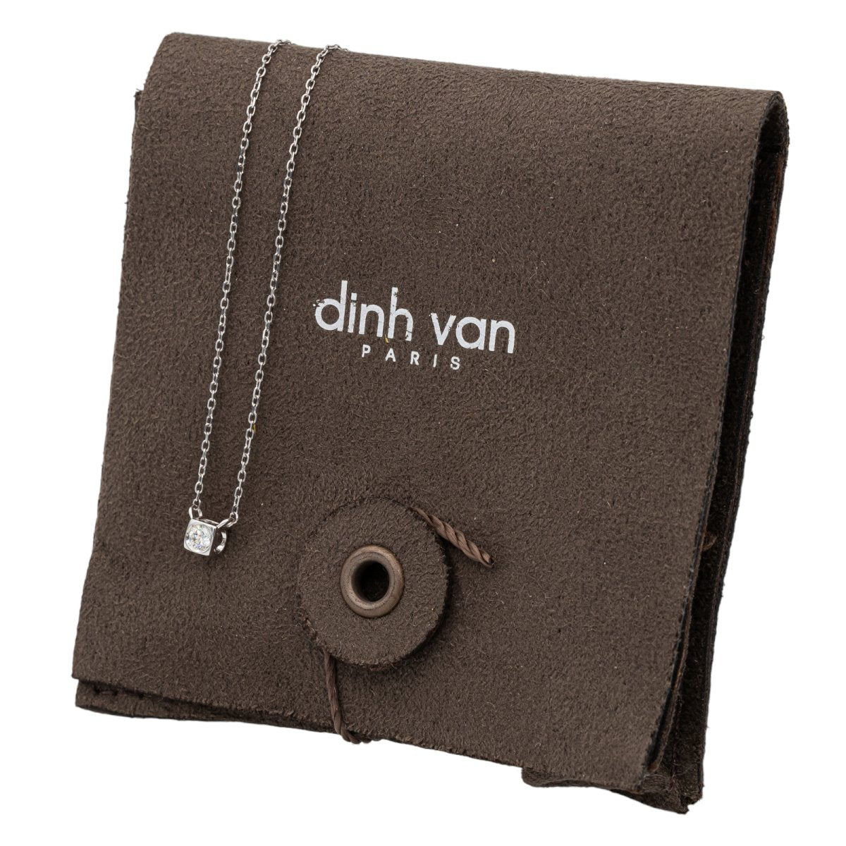 Dinh Van Collier Le Cube Diamant Or blanc Diamant - Castafiore