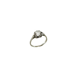 White Gold Solitaire Ring with Diamonds