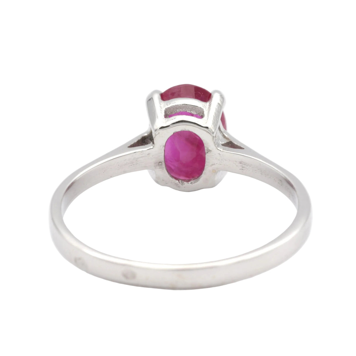 White Gold Solitaire Ring with Ruby