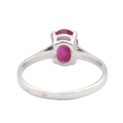 White Gold Solitaire Ring with Ruby
