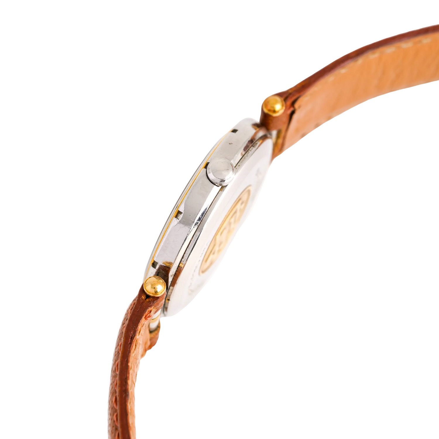 VAN CLEEF & ARPELS "PA 49" GM Watch in yellow gold, stainless steel, and leather