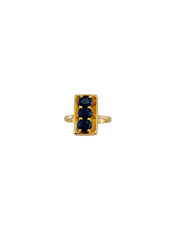 Retro Ring in Rose Gold and Sapphires