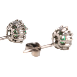 White Gold Earrings with Emeralds and Diamonds