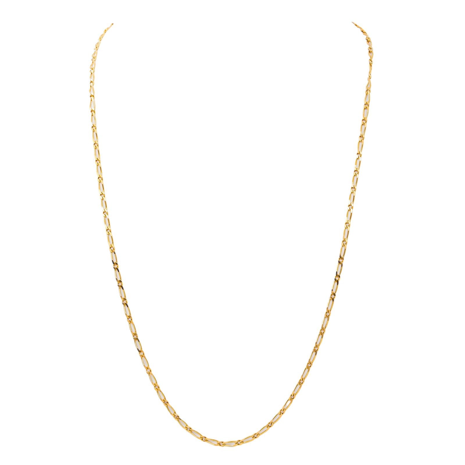 Yellow Gold Figaro Chain Necklace
