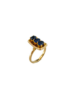 Retro Ring in Rose Gold and Sapphires