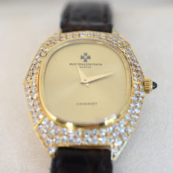 VACHERON CONSTANTIN Watch for CHAUMET in yellow gold, leather, and Diamonds