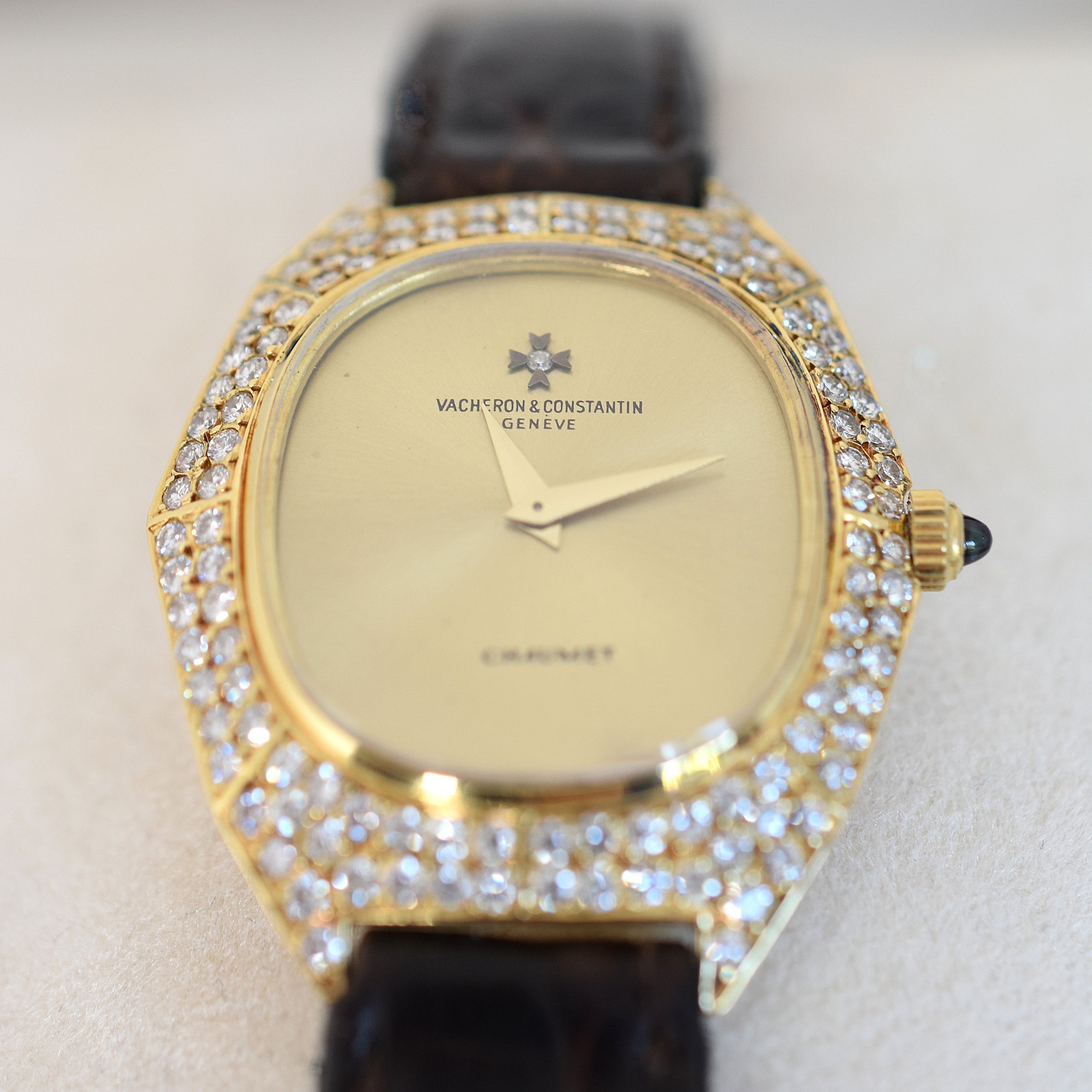 VACHERON CONSTANTIN Watch for CHAUMET in yellow gold, leather, and Diamonds