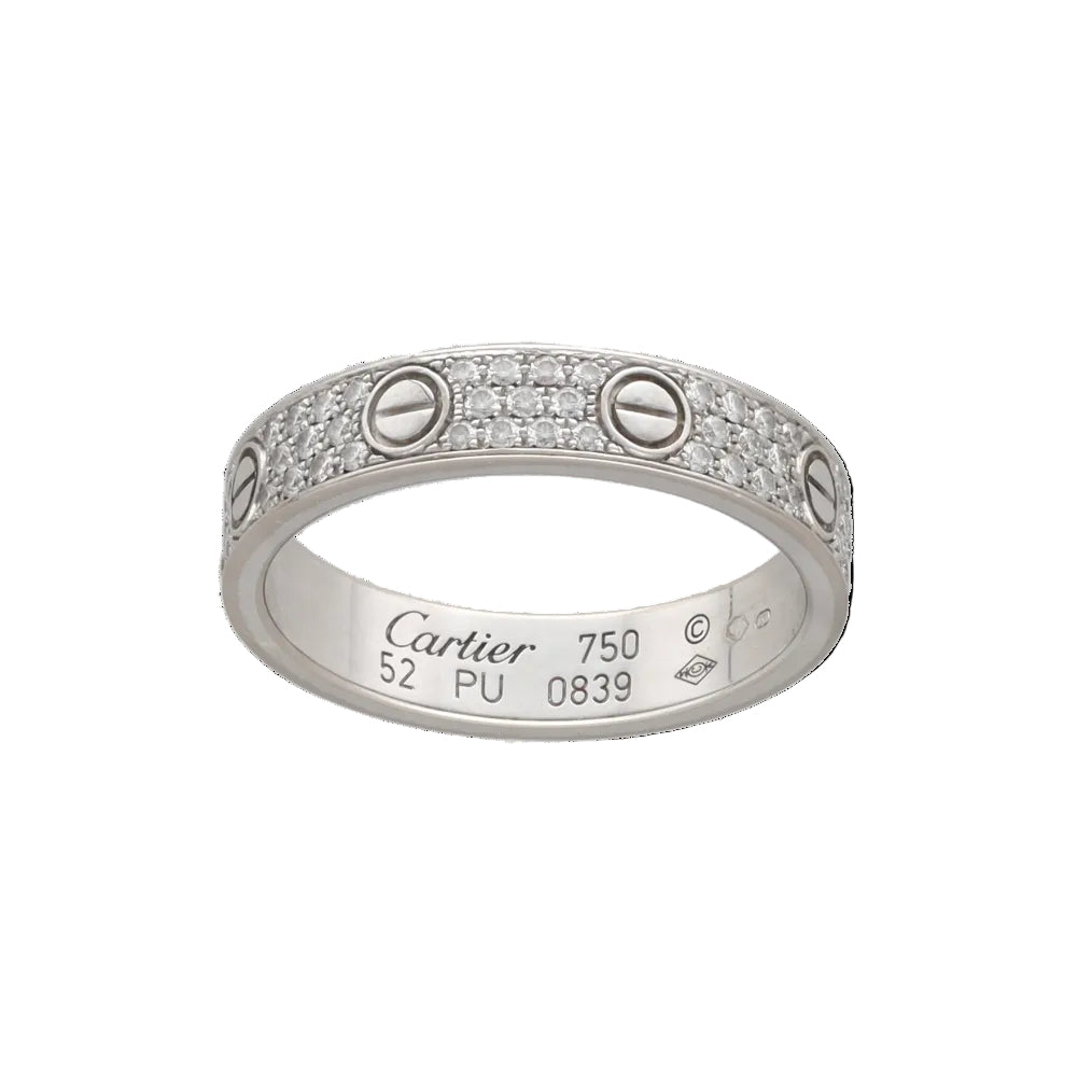 CARTIER "Love" Wedding Band in White Gold and Diamonds