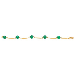 Yellow gold bracelet with chrysoprase stones