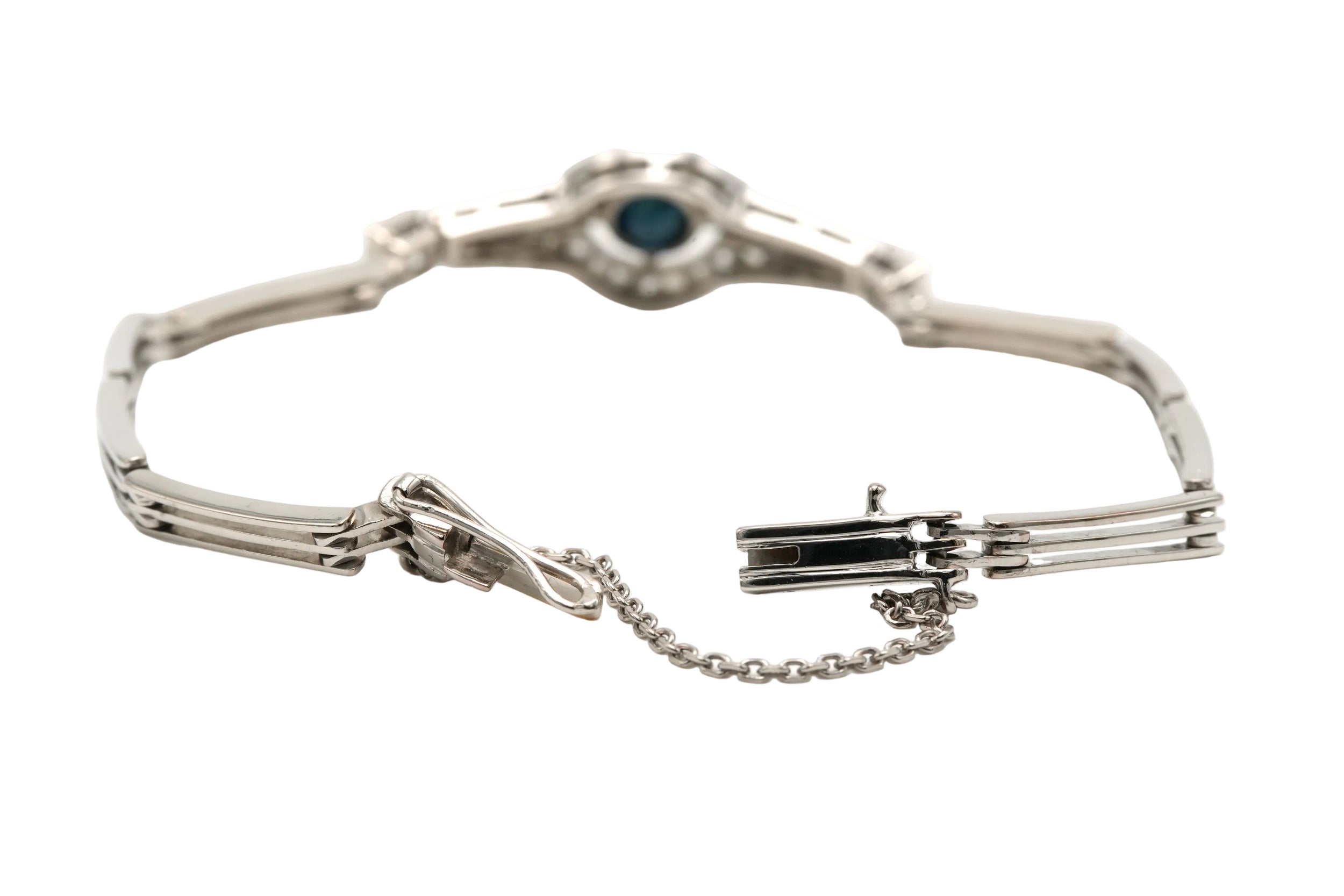 Bracelet in White gold, Sapphire and Diamonds