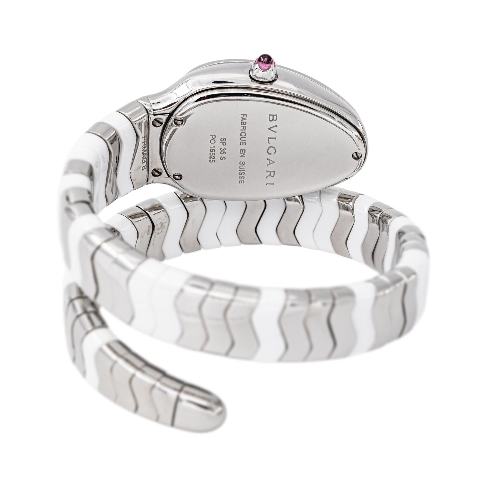 Montre BULGARI Spiga en acier, céramique et spinelle