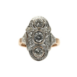 Trilogy Ring in White gold, Yellow gold, and Diamonds