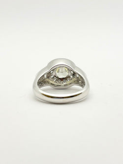 White Gold Signet Ring with Diamonds