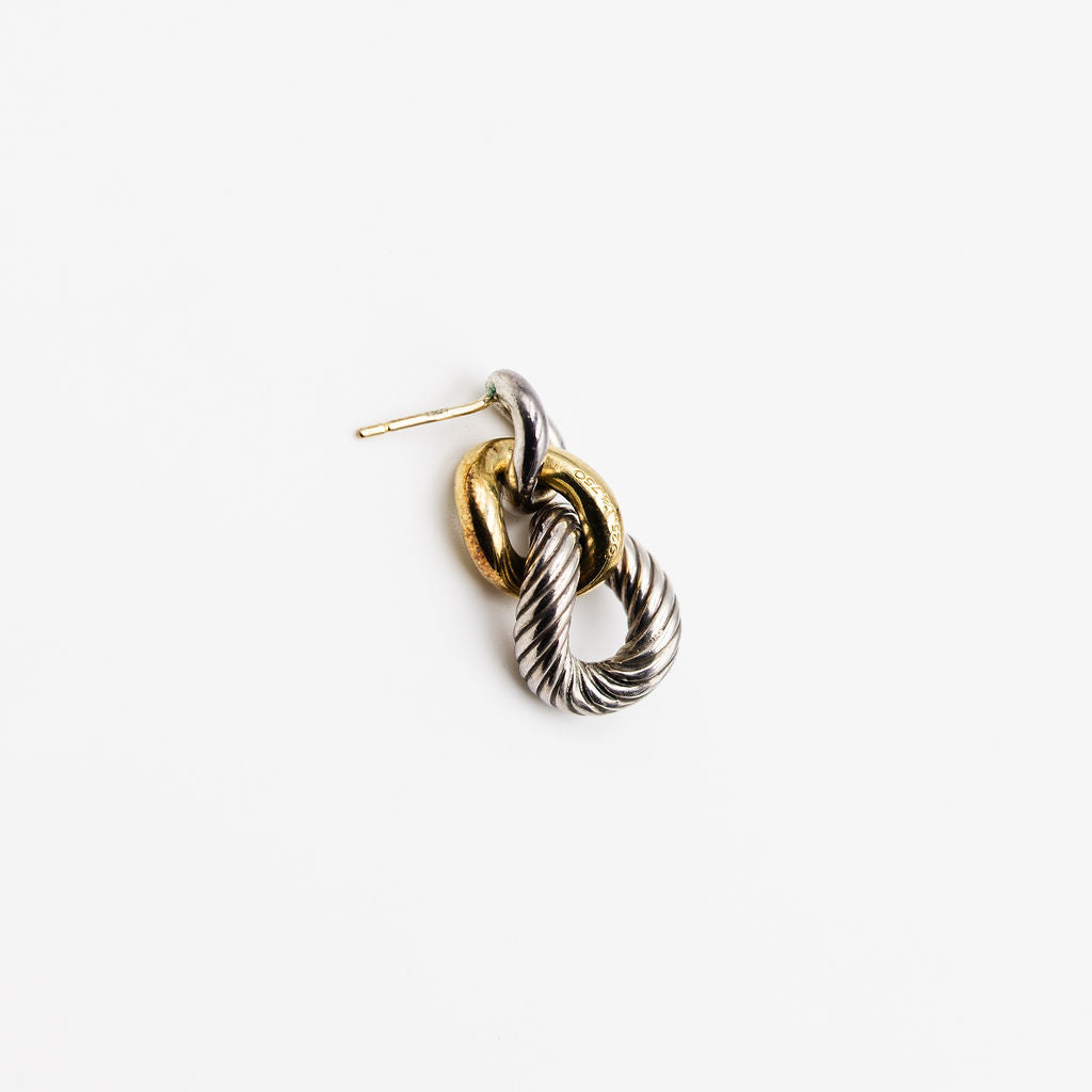 DAVID YURMAN dangling earrings in yellow gold and silver