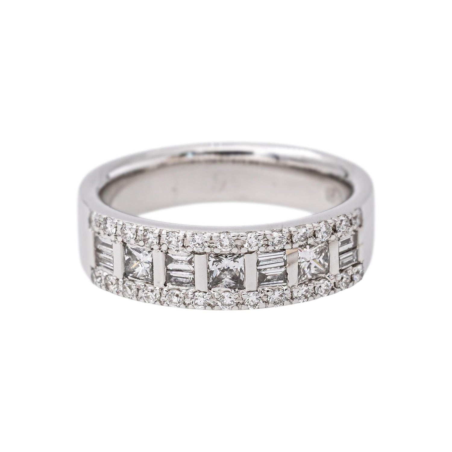 Bague Bandeau Or blanc Diamant