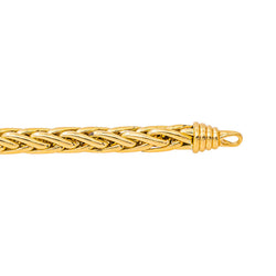 Yellow Gold Palm Leaf Link Bracelet