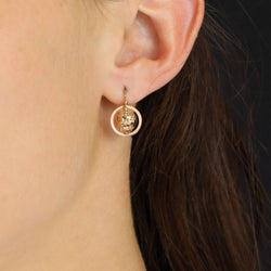 Boucles d'oreilles Dormeuses en or rose et perles