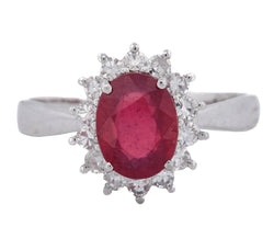 Entourage Ring in white gold, rubies, and diamonds