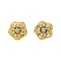 Yellow Gold Diamond Earrings