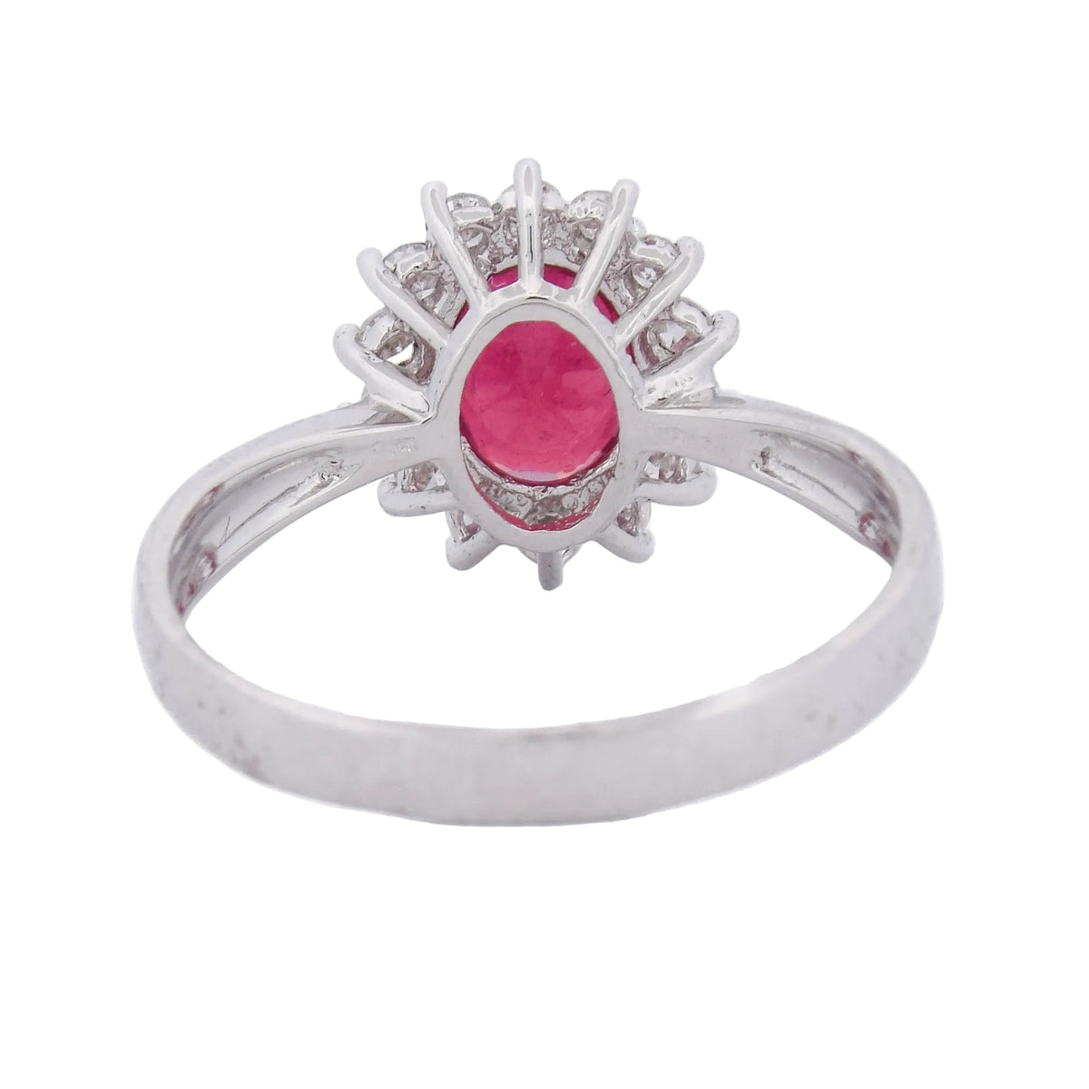 Entourage Ring in white gold, rubies, and diamonds