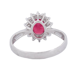 Entourage Ring in white gold, rubies, and diamonds