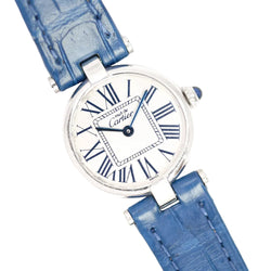 CARTIER "Vendôme Must" Watch in silver, steel and leather