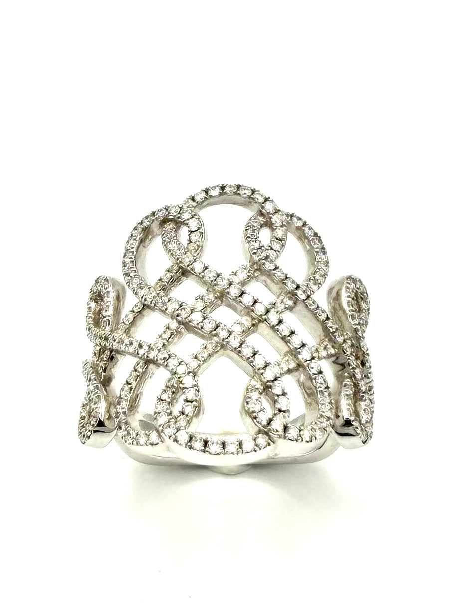 MESSIKA. "Promess" Collection, 18K white gold ring with diamonds
