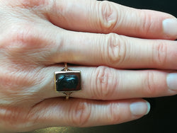 Antique Agate Cameo Ring Featuring a Greek Warrior