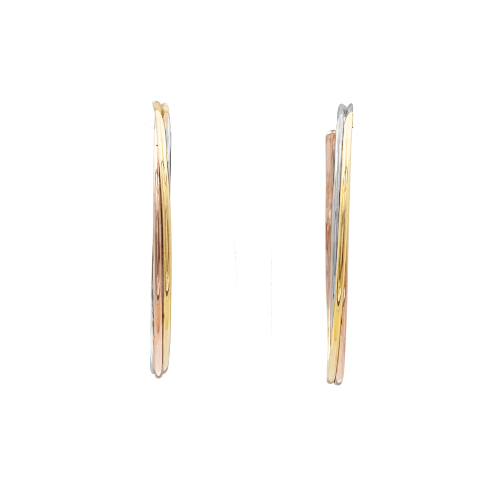 Earrings Cartier, "Trinity", three golds. Large model.