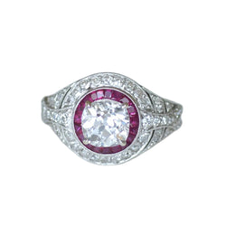 Dôme Ring in platinum, rubies, and diamonds