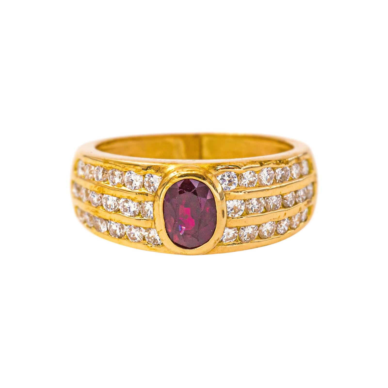 Bague Or jaune Rubis
