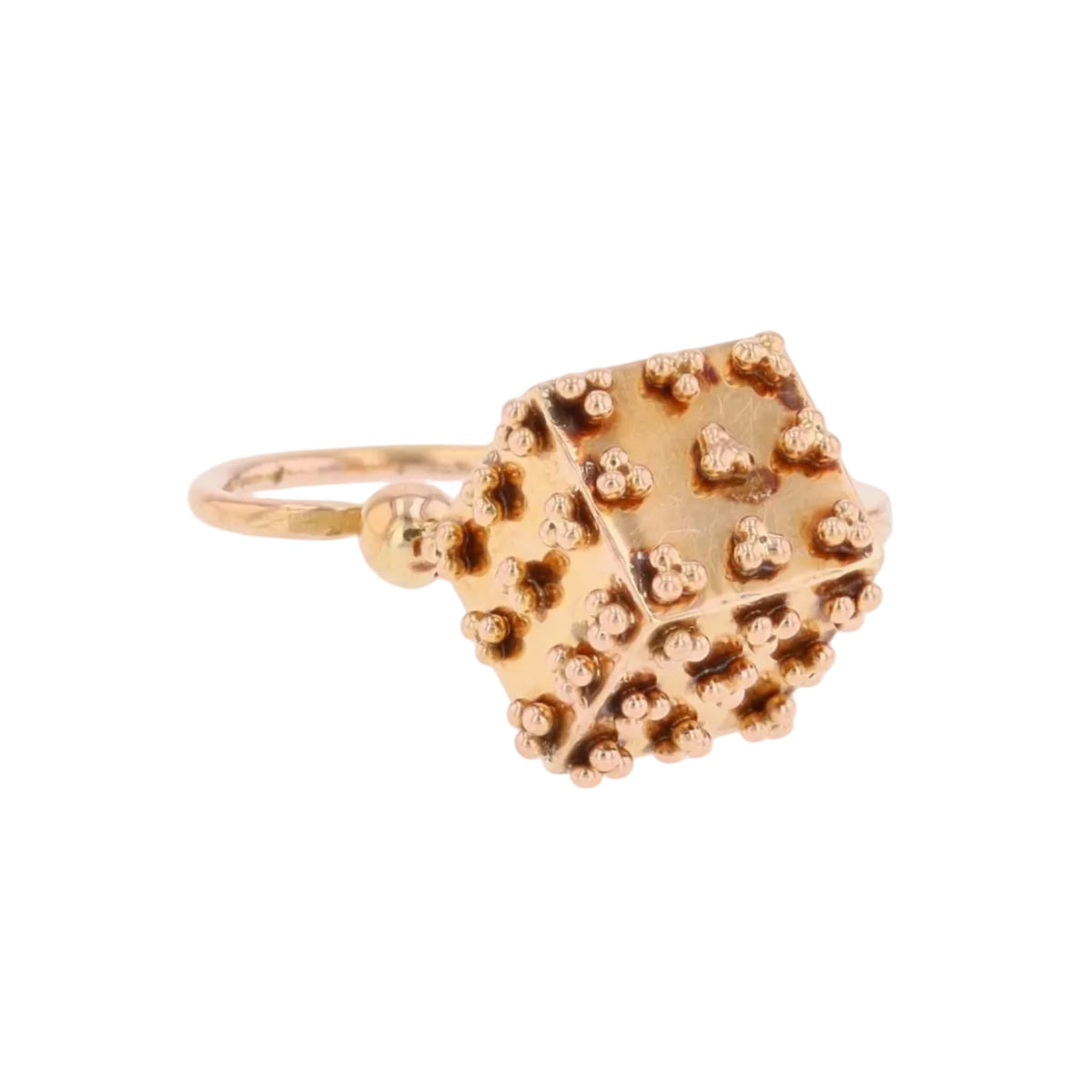 Single rose gold lever-back earring
